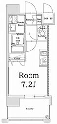 エンクレスト天神GLEE ワンルームの間取図画像