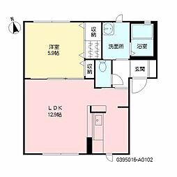 サウセプラード 1LDKの間取図画像