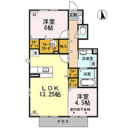 ルミエールドエスポワール2 2LDKの間取図画像
