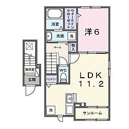 アンフィニ アムールI 1LDKの間取図画像