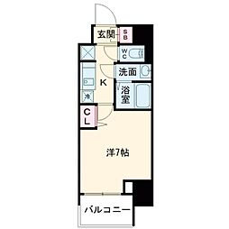 WORVE大阪本町 1Kの間取図画像