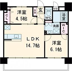 フロンティアききつ2 2LDKの間取図画像