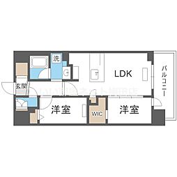 アーバネックス大阪天満宮II 2LDKの間取図画像