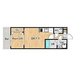 (仮称)ジーメゾン川越新宿町 1DKの間取図画像