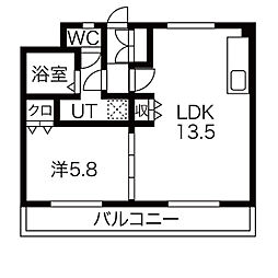 サンコーポ八代 1LDKの間取図画像