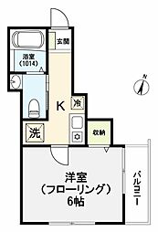 BELLEVIESENGENDAI 1Kの間取図画像
