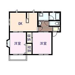 グランフォーレD 2LDKの間取図画像