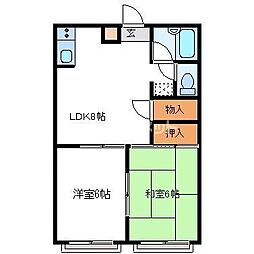 エクセルハイツ大台 2LDKの間取図画像