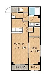 REGALOIHANA 1LDKの間取図画像