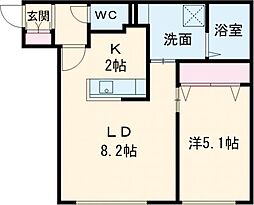 千歳市豊里1丁目マンション 1LDKの間取図画像