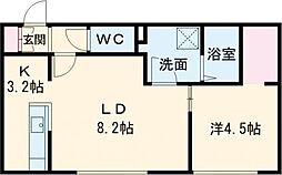 千歳市豊里1丁目マンション 1LDKの間取図画像