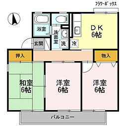 エスポワールA 3DKの間取図画像