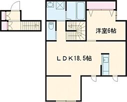 アパート 1LDKの間取図画像
