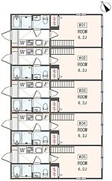 アザーレ・ナッジ東海大学前 1Kの間取図画像