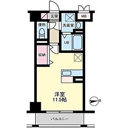 ノワールレジデンス飯田町 1Kの間取図画像