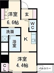 エヌエムトラントトワ 2Kの間取図画像