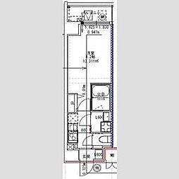 エスレジデンスオシアゲパークサイド 1LDKの間取図画像
