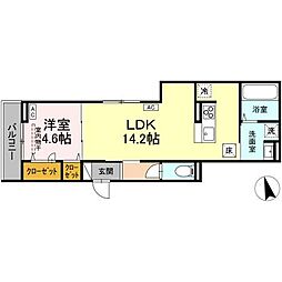 フタバテラス 1LDKの間取図画像