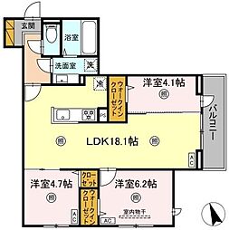 D‐KISARIA WIII 3LDKの間取図画像