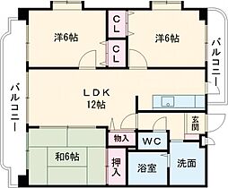 レスポアール壱番館 3LDKの間取図画像