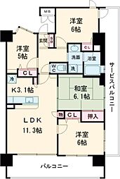 ミレニオつくば万博記念公園 4LDKの間取図画像
