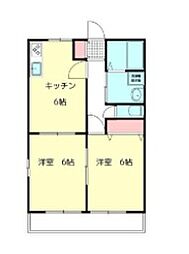 タウンハウス6 2DKの間取図画像