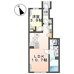 仮)大槻町原田新築アパート 1LDKの間取図画像