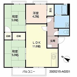 ファミール真木A 3LDKの間取図画像