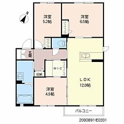 サン・ベレオE 3LDKの間取図画像