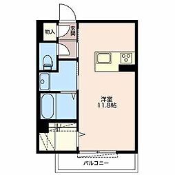レガーレドゥーエ ワンルームの間取図画像