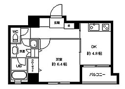 ラクラス田原町 1DKの間取図画像