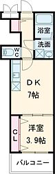 TKアンバーコート松原 1DKの間取図画像