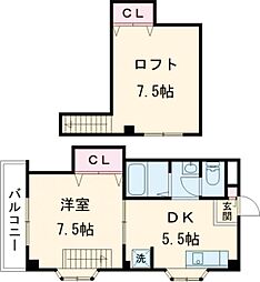 ノワール弥右衛門 1DKの間取図画像