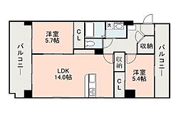L-フィネス 2LDKの間取図画像
