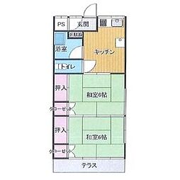 寿荘 2Kの間取図画像