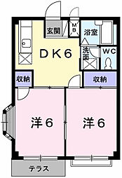 エルディムS 2DKの間取図画像