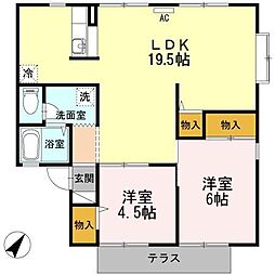 パラシオン115 2LDKの間取図画像