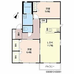 ファンテージ21C 2LDKの間取図画像