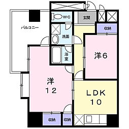 双葉ハイム一条 2LDKの間取図画像