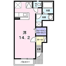 コンフォートC ワンルームの間取図画像