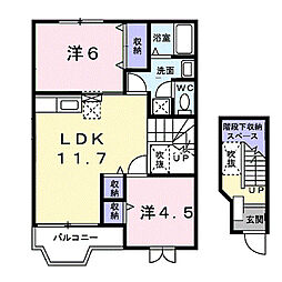 リーヴァ・カーサ2 2LDKの間取図画像