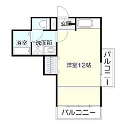 ロイヤルシティ中州プレミアム ワンルームの間取図画像