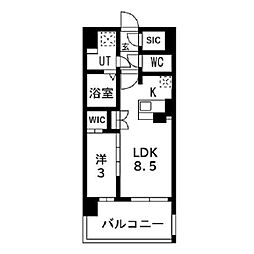 アーバンパーク御幣島 1LDKの間取図画像