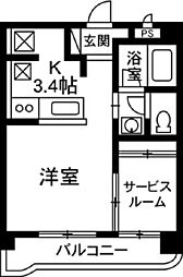 マンションパークハイム 1DKの間取図画像