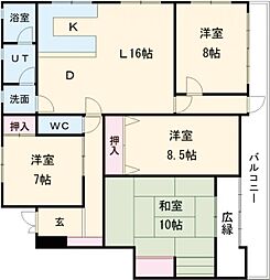 シティーハイツきむら 4LDKの間取図画像