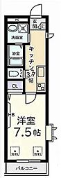 メゾン西八王子 1Kの間取図画像