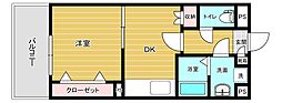 リファレンス小倉 1DKの間取図画像