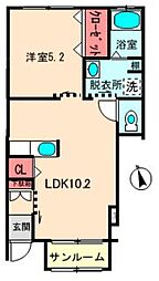 アズールA 1LDKの間取図画像
