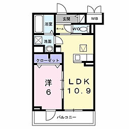 セレーナ エスト 1LDKの間取図画像