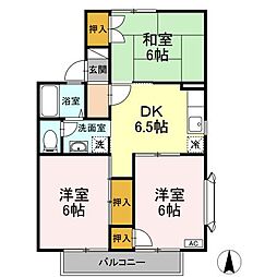 サンハイムA 3DKの間取図画像